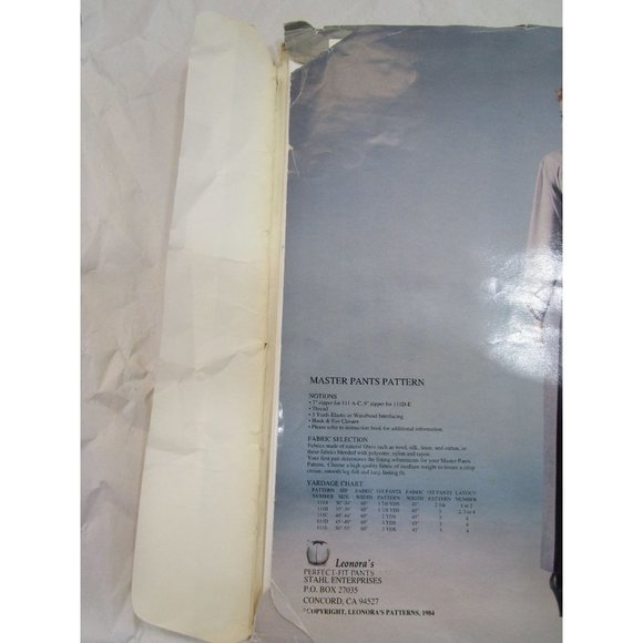 Leonora's Perfect Fit Pant Illustrated Instructions 111C For Hips 40 to 44 Uncut - Picture 13 of 16